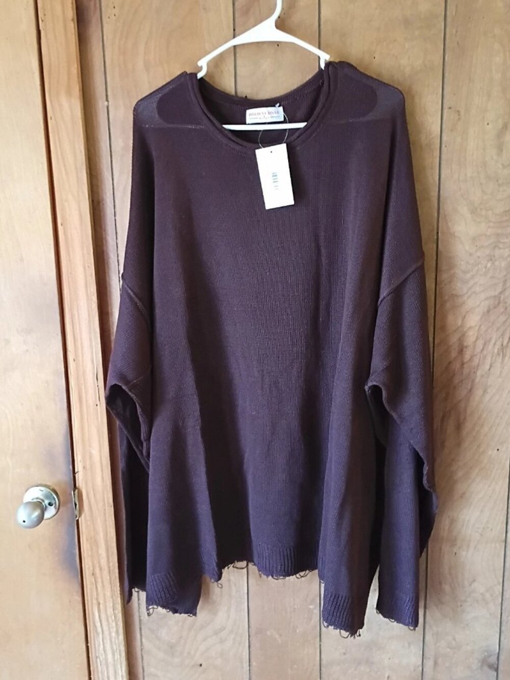 Discount Divas Women's Sweater Size 2X NWT Raw Hem Lightweight Knit oversized